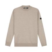 Malelions Taupe Sweater Mm3-Aw24-05 Beige, Herr