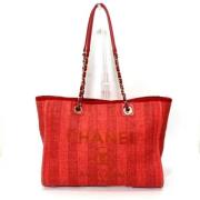 Chanel Vintage Pre-owned Canvas chanel-vskor Red, Dam