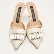 Sergio Rossi Pre-owned Pre-owned Satin mules White, Dam