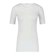 Lis Lareida Bomull T-shirt Slim Fit Rund Hals White, Dam