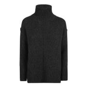 Forte Forte Mjuk ull turtleneck tröja Black, Dam