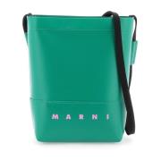 Marni Laminerad Canvas Crossbody-väska Green, Herr