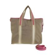 Prada Vintage Pre-owned Canvas totevskor Beige, Dam