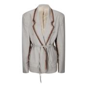 ACT N°1 Skugga Korsett Ull Blazer Beige, Dam