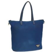 Prada Vintage Pre-owned Nylon prada-vskor Blue, Dam