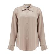 Filippa K Rynkad Satin Skjorta Brown, Dam