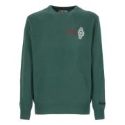 Saint Barth Grön Crew Neck Tröja med Money Time Broderi Green, Herr