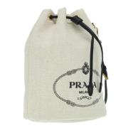 Prada Vintage Pre-owned Canvas prada-vskor White, Dam