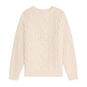 Celine Off White Oversized Pullover Sweater Beige, Dam