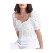 Superdry Vit prickig cropped top Quincy White, Dam