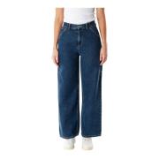 Carhartt Wip Högmidjade Flare Fit Jeans White, Dam