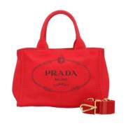 Prada Vintage Pre-owned Canvas totevskor Red, Dam