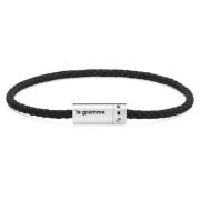 Le Gramme Svart Nato Kabelarmband Gray, Unisex