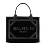 Balmain Liten mocka B-Army tote bag Black, Dam