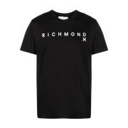 John Richmond Logo-Print Bomull T-Shirt Black, Herr