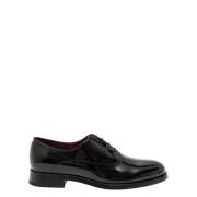 Valentino Garavani Svart Lackläder Oxford Snörning Upp Black, Herr