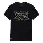 Lacoste Ultra-Torr Tryckt Sport T-shirt Black, Herr