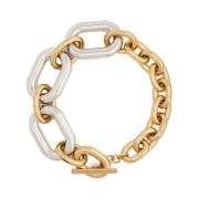 Paco Rabanne Gyllene Link Design Bar-Pin Smycken Yellow, Dam