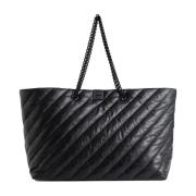 Balenciaga Quiltad Crush Stor Toteväska Black, Dam