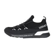 Versace Jeans Couture Svarta Logosneakers med Chunky Gummisula Black, ...