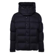 Moncler Svart Vadderad Ullrock Black, Herr