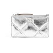 Tory Burch Silver Dragkedja Kortfodral Gray, Dam