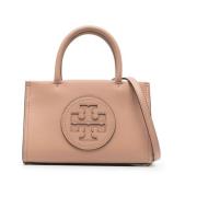 Tory Burch Beige Rotting Läder Handväska med Logotyp Beige, Dam