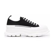 Alexander McQueen Svart och Vit Tread Slick Sneakers Black, Herr