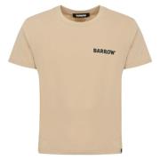 Barrow Sand Bomull T-shirt med Logo Print Beige, Herr