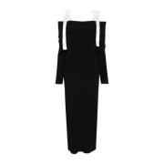 Rotate Birger Christensen Svart Off-Shoulder Stickad Klänning Black, D...