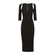 Dolce & Gabbana Elegant Midi Klänning Black, Dam