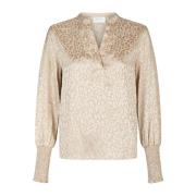 Neo Noir Leo Jacquard Blus Champagne Beige, Dam