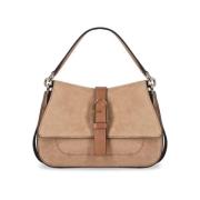 Furla Deserto Crossbody Väska med Klaffstängning Beige, Dam