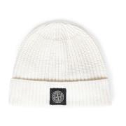 Stone Island Vit Beanie Mössa Tillbehör Aw24 White, Herr