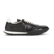 Jil Sander Svarta Lädersneakers för Män Black, Herr