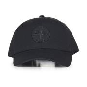 Stone Island Svart Hatt med Logobroderi Black, Herr