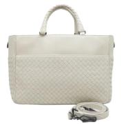 Bottega Veneta Vintage Pre-owned Laeder axelremsvskor Beige, Dam