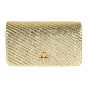 Tory Burch Metallisk Plånbok för Kvinnor Yellow, Dam