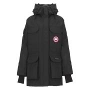 Canada Goose Svart Parka med Hög Hals och Huva Black, Dam