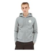 Moncler Bomullsfleece Dragkedja Sweatshirt Gray, Herr