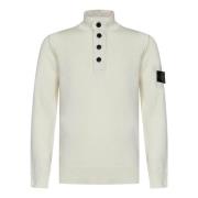 Stone Island Vit Half-Zip Tröja Aw24 White, Herr