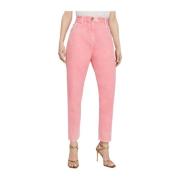 Balmain Rosa boyfriend jeans med monogram Pink, Dam