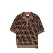 Fendi Barn Beige Polo Skjorta FF-Logo Beige, Unisex