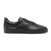 Givenchy Svarta Läder Låga Sneakers Black, Herr