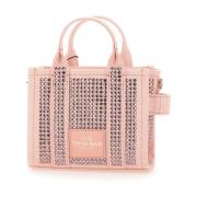 Marc Jacobs Kristall Canvas Crossbody Tote Väska Rosa Pink, Dam