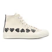 Comme des Garçons Play Vita Multi Heart Hi-Top Sneakers Beige, Herr