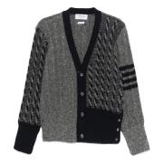 Thom Browne Lyxig 4-Bar Stripe Cardigan Gray, Herr