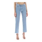 Magda Butrym Flared Cropped Jeans Blue, Dam