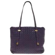 Bottega Veneta Vintage Pre-owned Laeder totevskor Purple, Dam