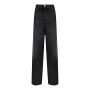 Isabel Marant Svarta Straight-leg Byxor med Dragsko Black, Dam